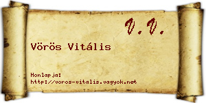 Vörös Vitális névjegykártya